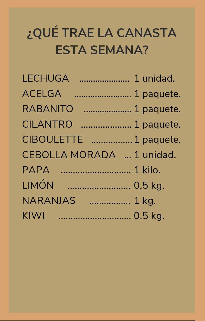 Canasta de verduras orgánicas - despacho gratis