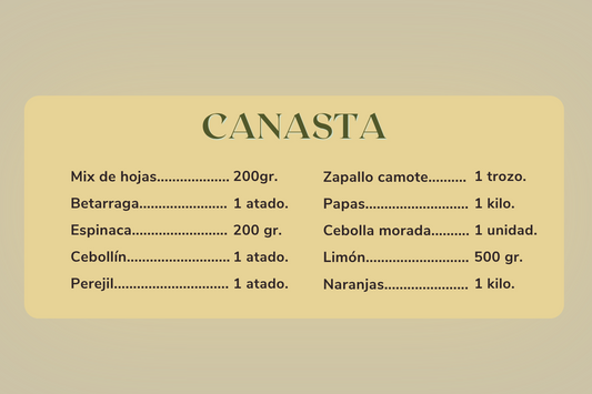 Canasta de verduras orgánicas - despacho gratis