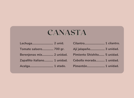 Canasta de hortalizas orgánicas - despacho gratis