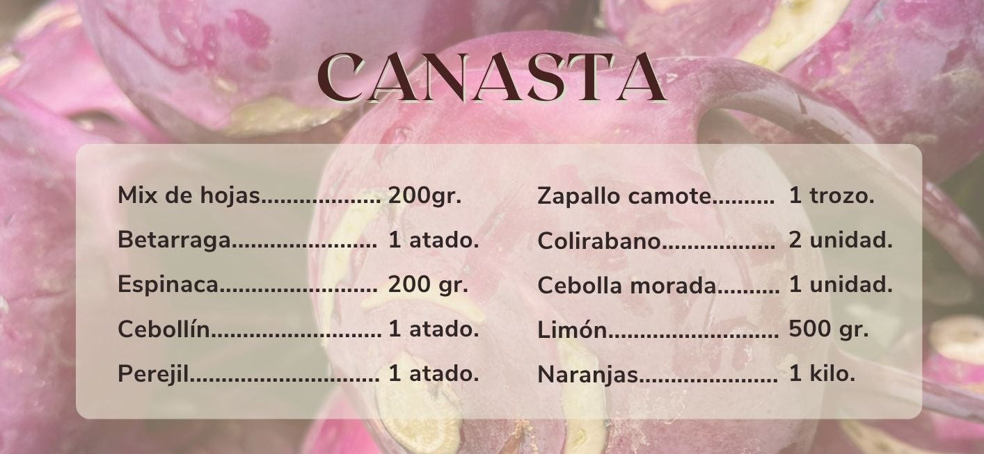 Canasta de verduras orgánicas - despacho gratis
