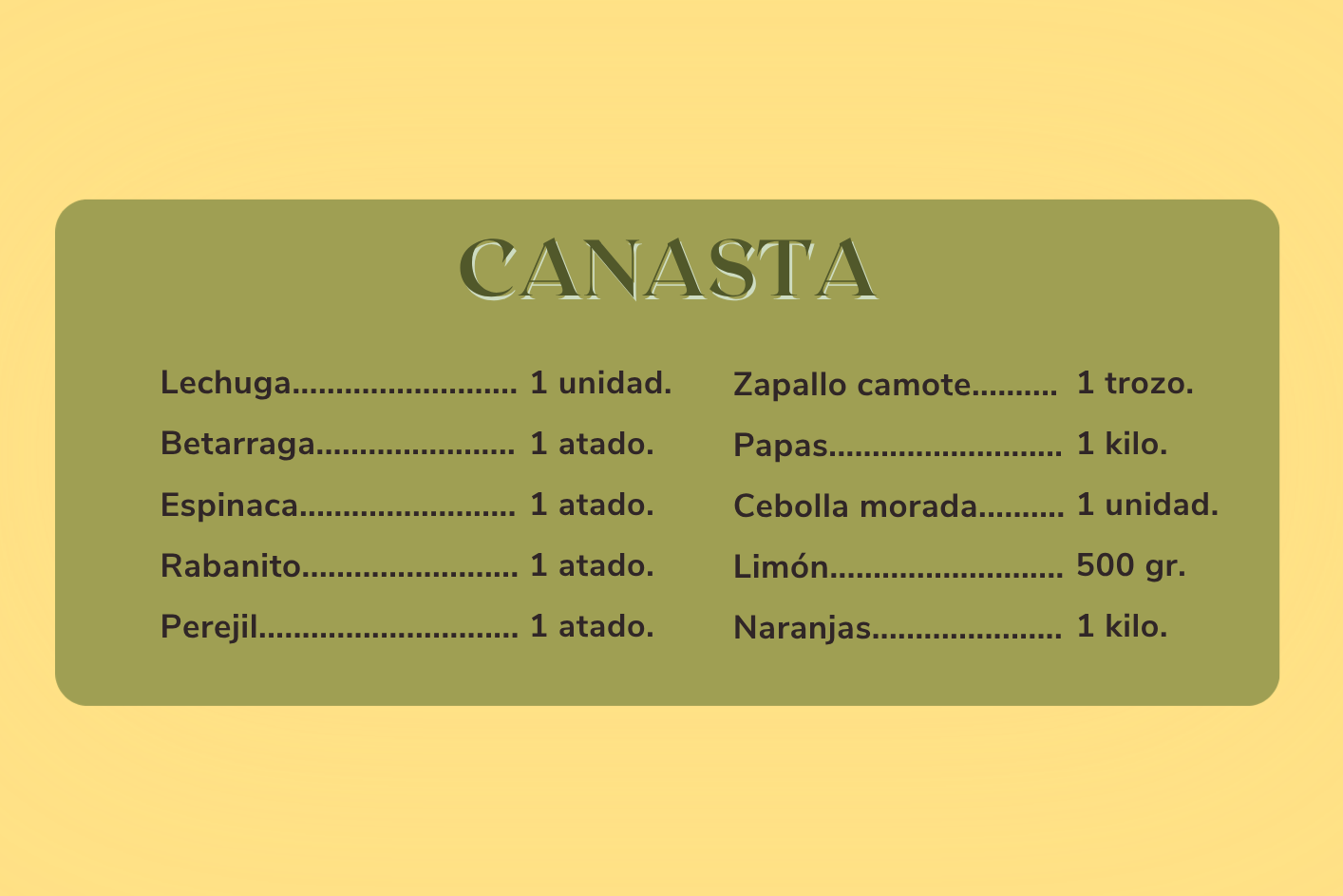 Canasta de verduras orgánicas - despacho gratis