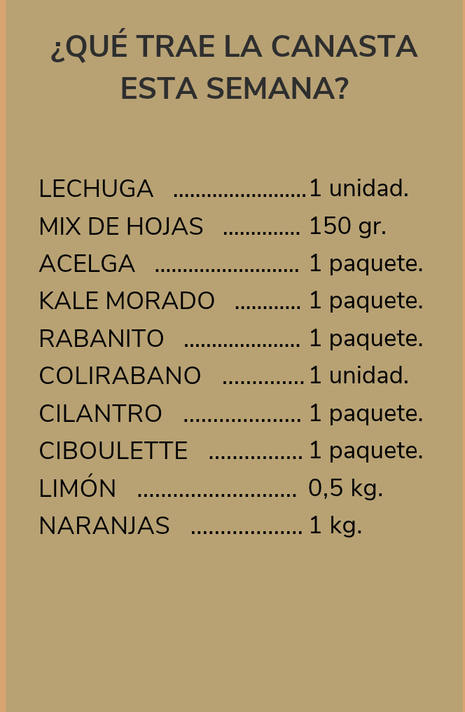 CANASTA SEMANAL: de verduras orgánicas - despacho gratis